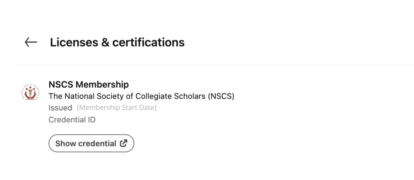 NSCS LinkedIn Credential 
